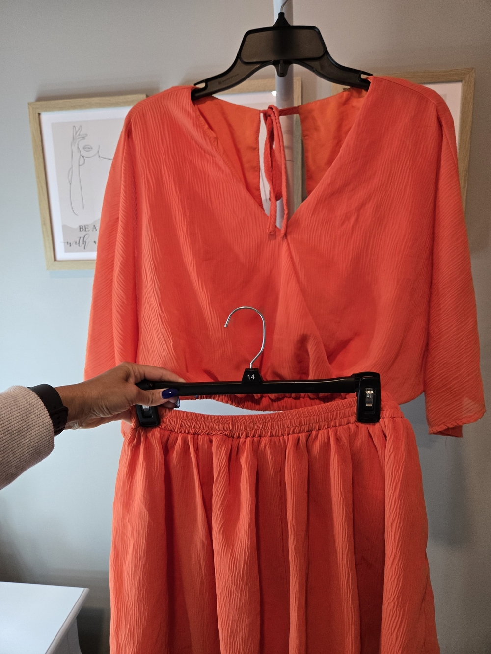 Women’s Coral Two-Piece Set - Lightweight Top & Skirt